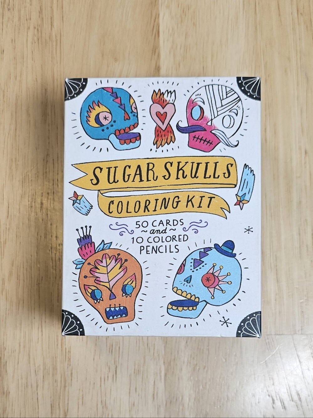 Sugar Skulls Coloring Kit - Cards & Colored Pencils